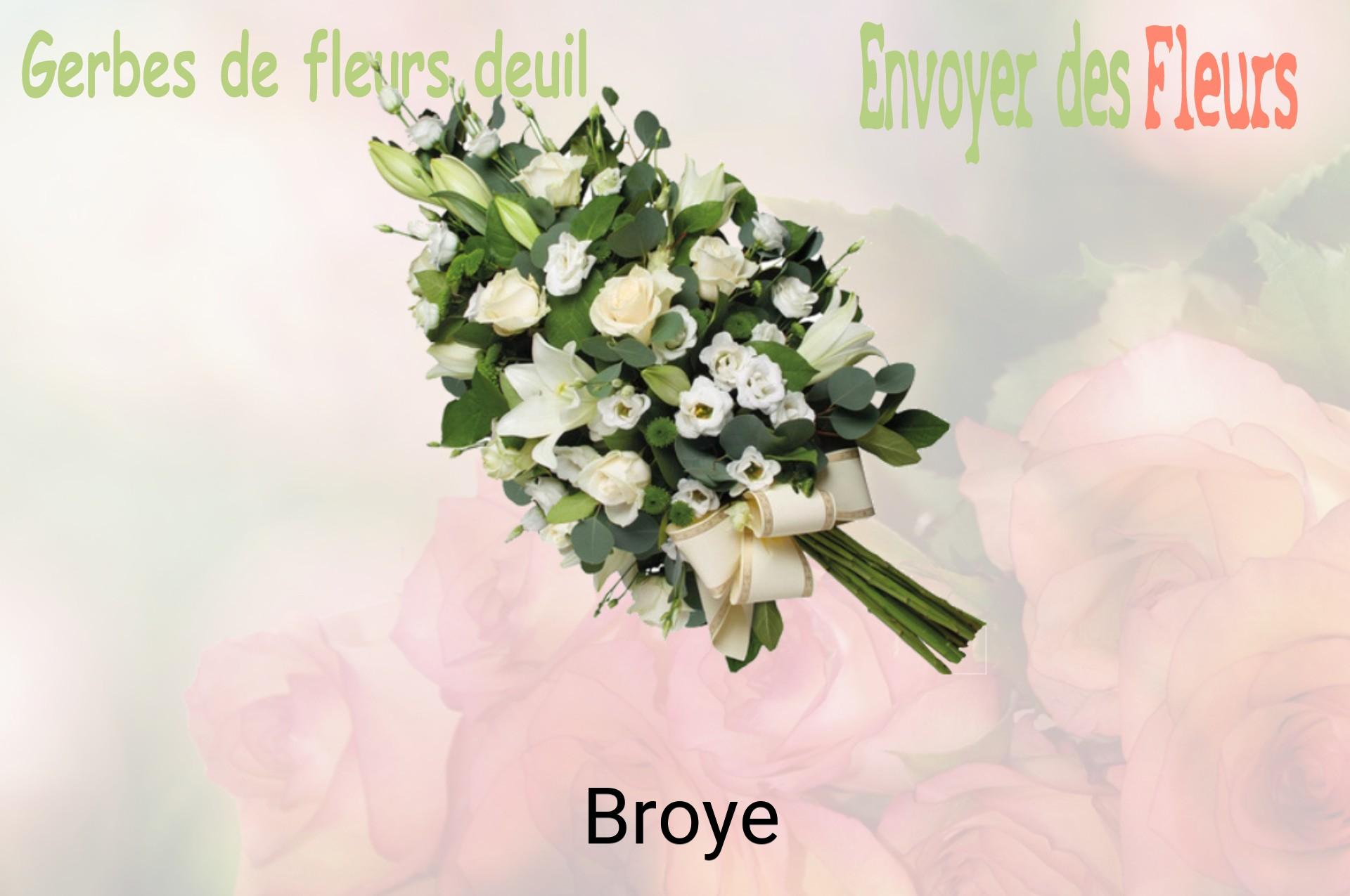 Gerbe de fleurs de deuil livrée à Broye